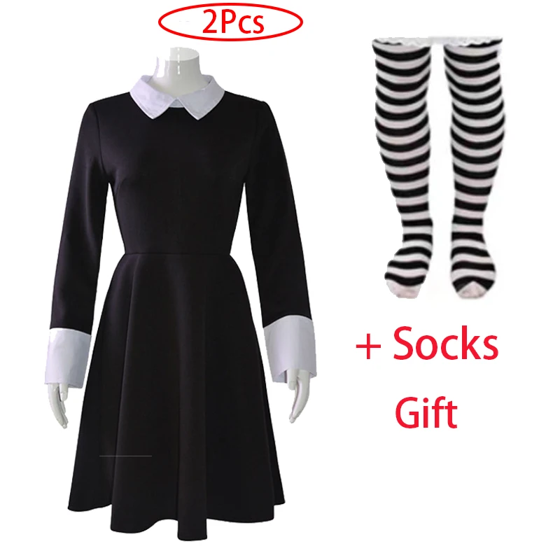 

2023 Cosplay Costume Wednesday Dress For Girls Young New Children Luxury Party Floral Kids Birthday Present Vestidos 4 to 12Y