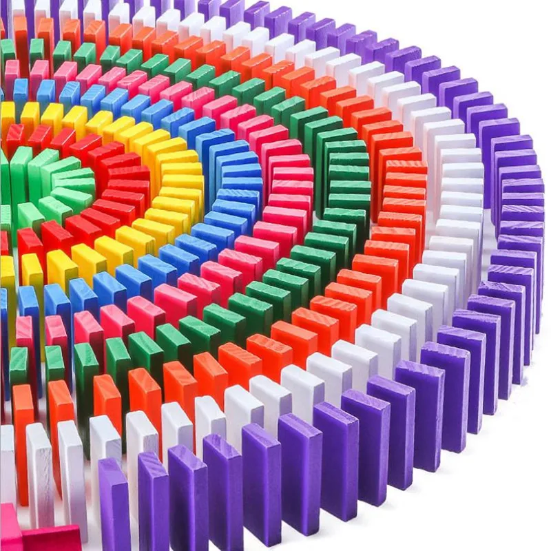 

120pcs/set Domino Toys Children Wooden Toys Colored Domino Blocks Kits Early Learning Dominoes Games Educational Children Toys