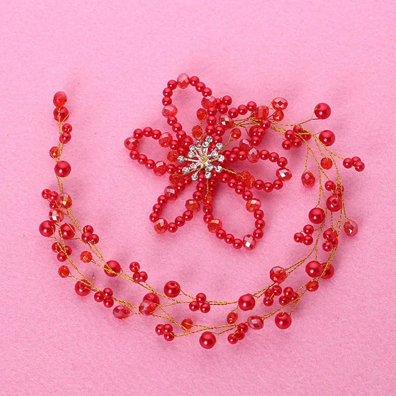 

Romantic Hair Accessories For Bridal Handmade Beaded Flowers headdress Elegant Wedding Headbands Jewelry Women Gift