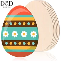 6 pieces 10 inch wooden easter egg cutouts unfinished wood egg ornaments egg shape wooden craft tags easter egg wood slices
