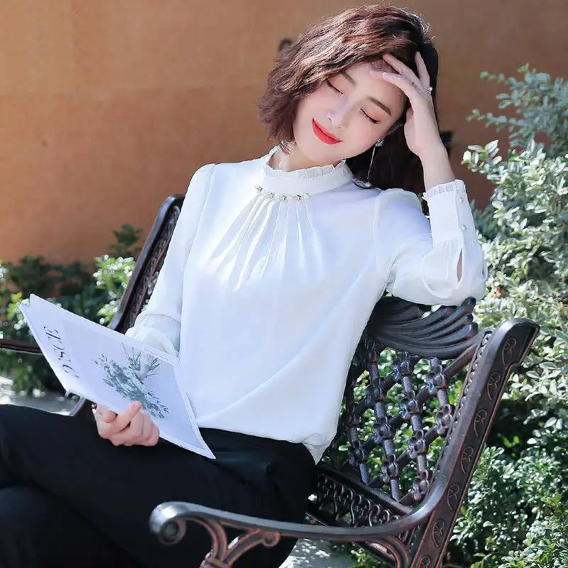 Новые осенние профессиональные рубашки женские деловые с длинным рукавом и