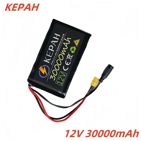 KEPAH 12В 30000 мАч литий-ионный аккумулятор 18650