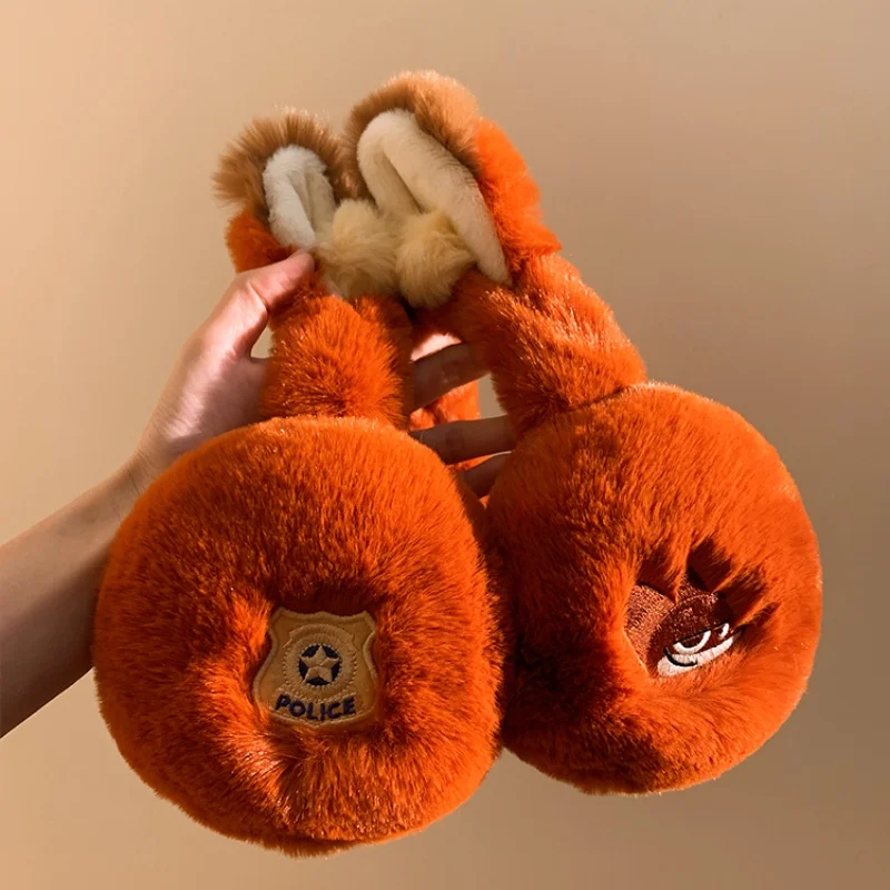 Новые зимние плюшевые милые наушники Zootopia с рисунком Ника Уайльда лисьими ушками