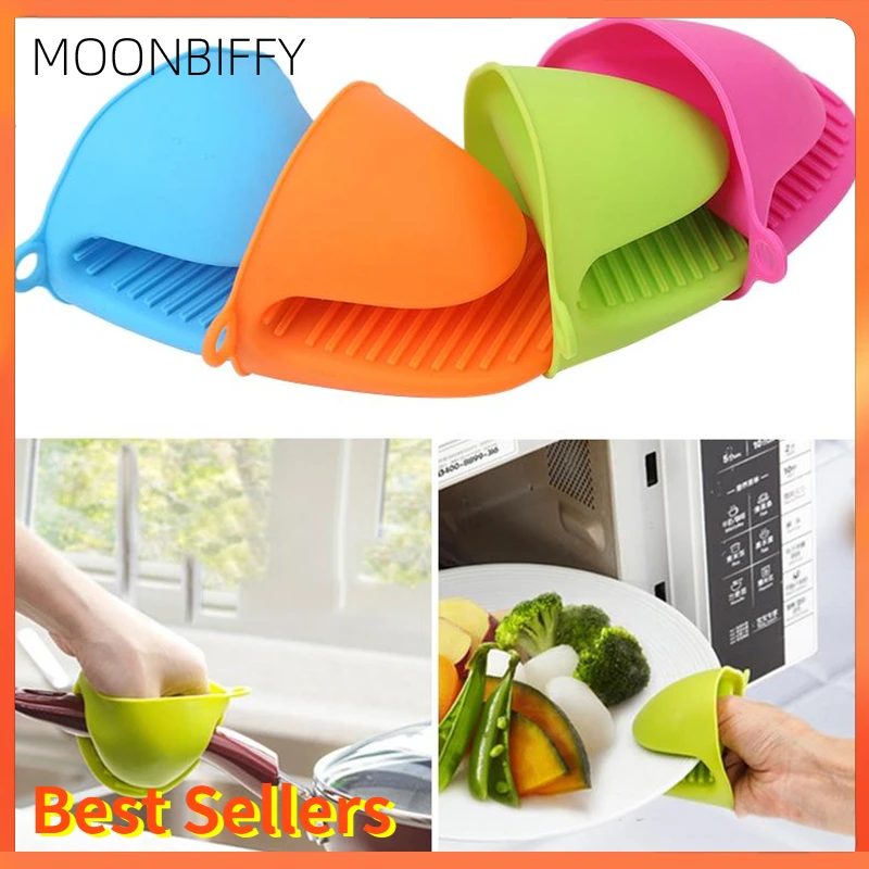 

1Pcs Food Grade Kitchen Silicone Gloves Anti-scalding Non Slip Finger Clip Household Microwave Oven Heat Insulation Organizer