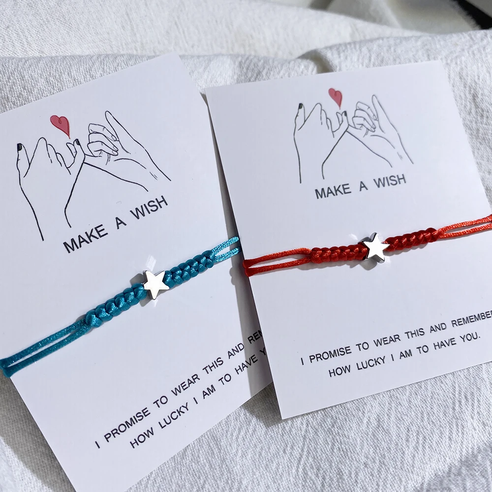 

stars bracelet Handmade Love Heart Shape Charm Bracelet Thin Red Rope Thread String Bracelets For Men Women Couples bracelet