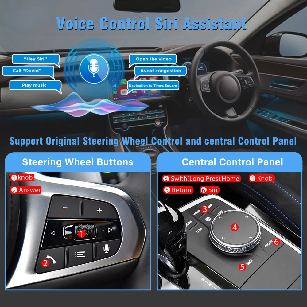 Фото Беспроводной адаптер CarPlay Android Auto iDrive 7 для BMW 1 серии F40 F41 2019-2024 116i 118i 120i 128ti M135i 116d 118d 120d 123d №4