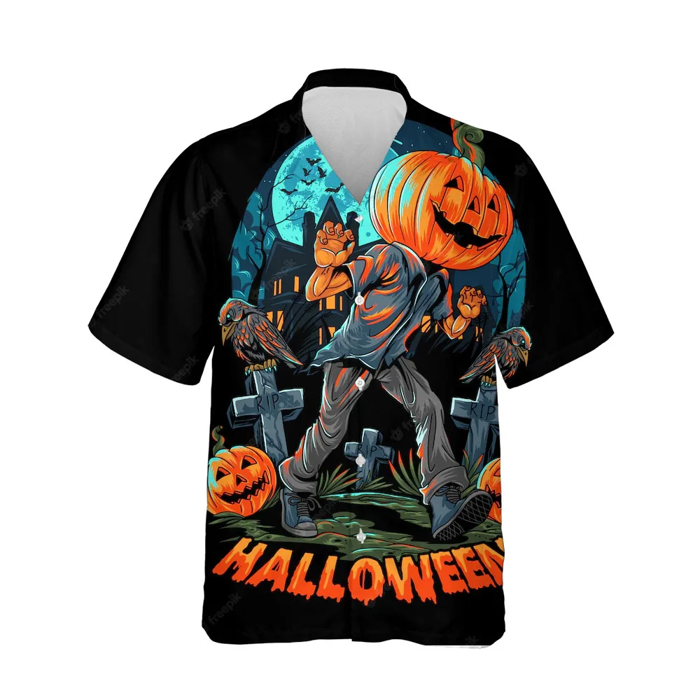 Jumeast 3D Halloween Festival Clothing Men Shirt Fashion Costume Breathable Streetwear Shirts For Men Single-breasted Blouses