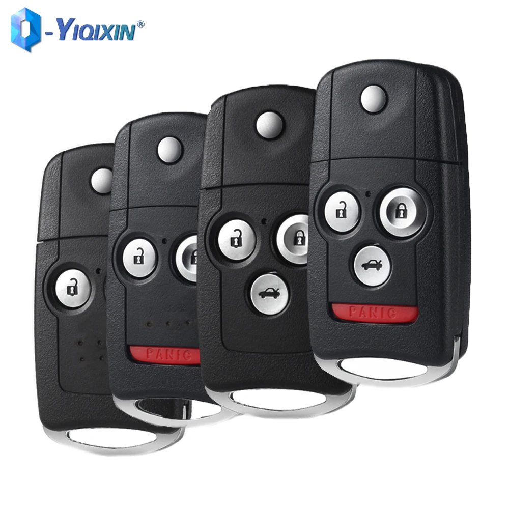 YIQIXIN Modified Flip Car Key 2/3/4 Buttons Shell For Honda Civic Dio Fit Crv HRV Accord Odyssey Jazz Replacement Folding Cover
