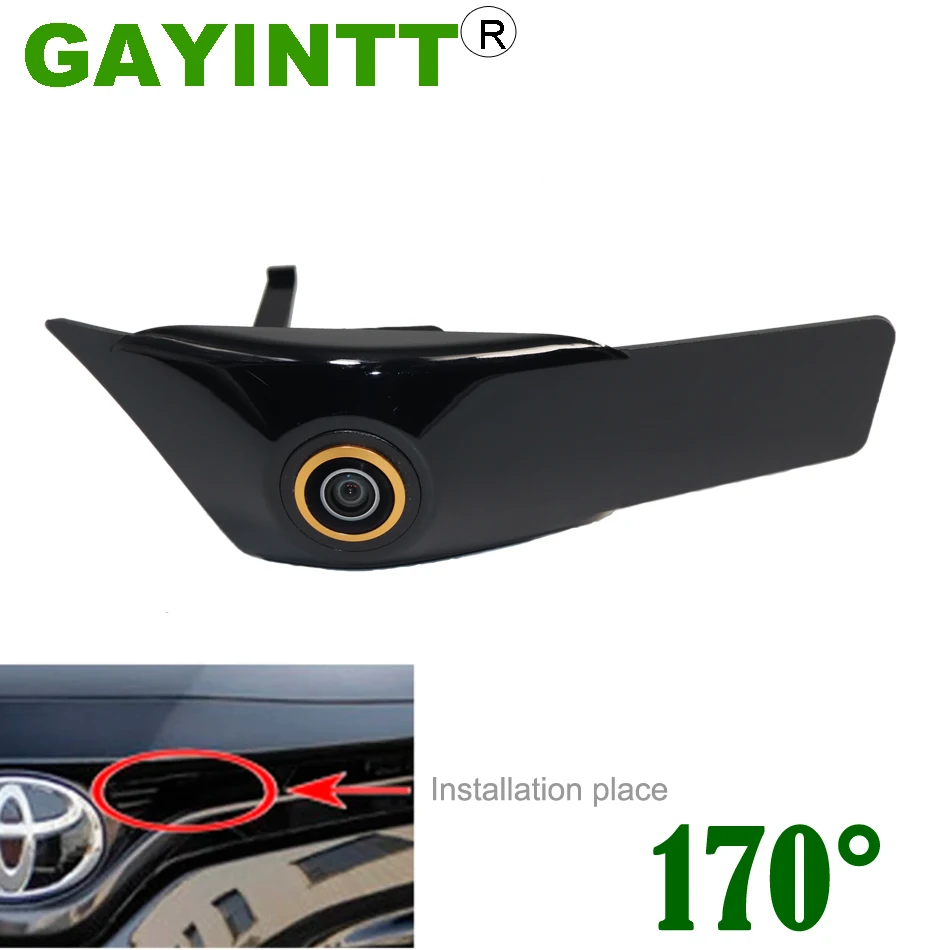 GAYINTT 170° Vehicle HD Car Front View Camera for Toyota Camry 2018 2019 Night Vision Waterproof CCD
