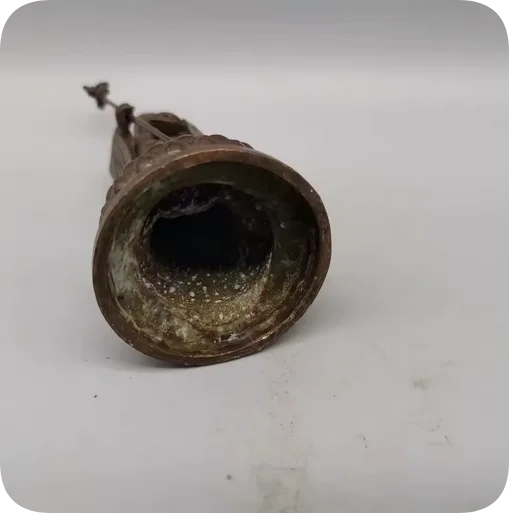 Антикварная бронзовая статуя Будды Джизо Короля Тан Санцзян стоячий лотос