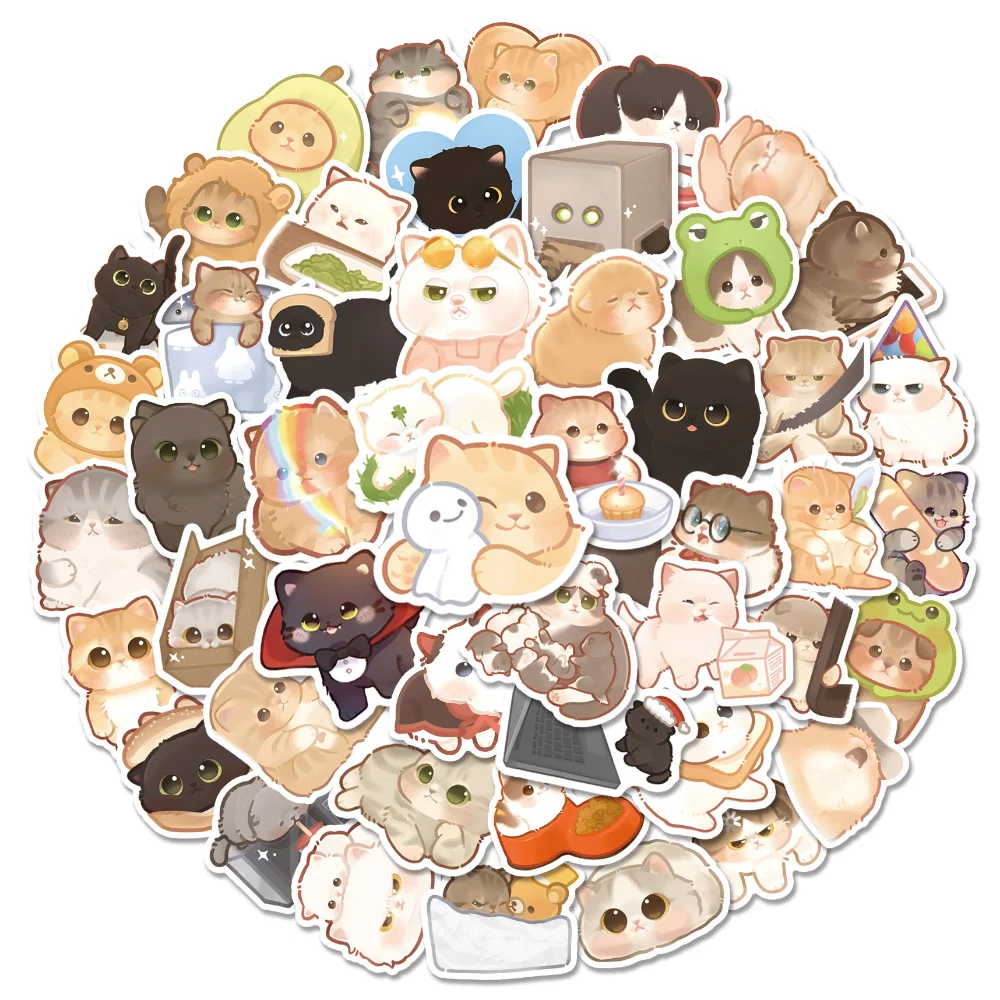 

10/30/50pcs Cartoon 3D Kawaii Cats Stickers For Car Laptop Phone Stationery Decal Waterproof Graffiti Sticker Kids Toys Gifts