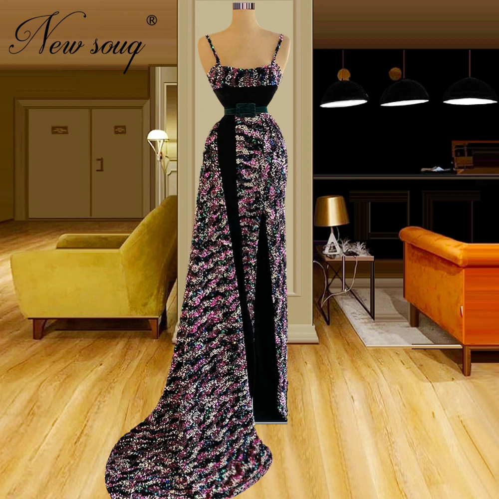

Spaghetti Straps Prom Dresses Dubai Design Mermaid Cocktail Dress Elegant Evening Wear Women Celebrity Dresses Vestido De Mujer