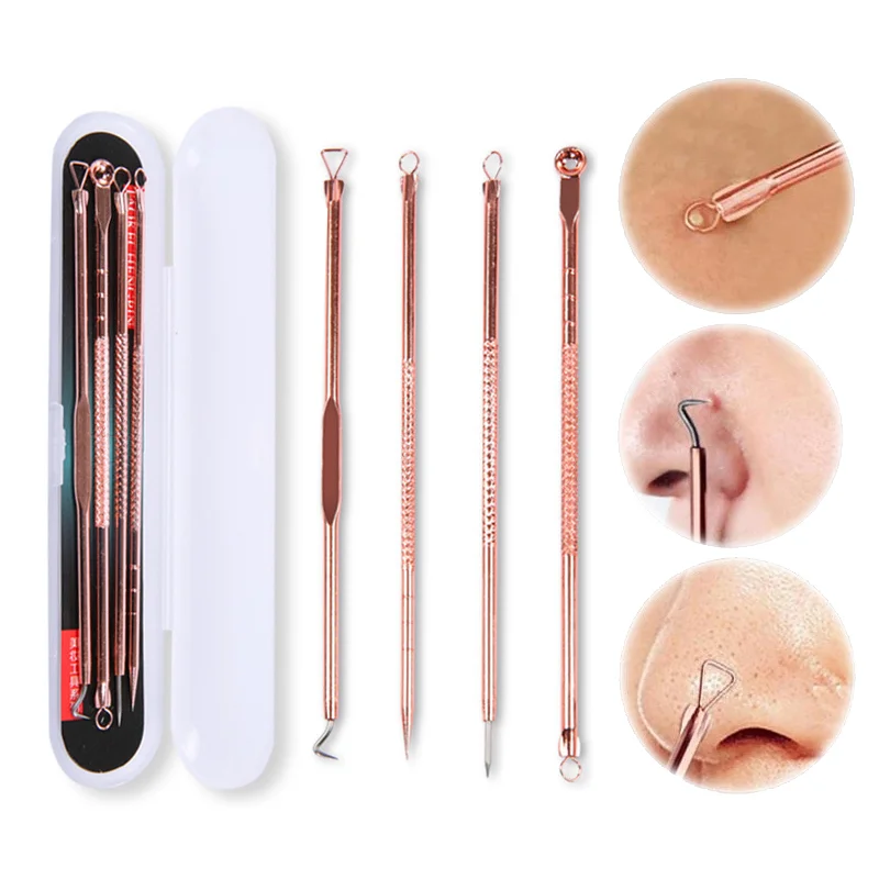

4-Pack Acne Removal Kit Professional Blackhead Acne Needle Cell Acne Removal Beauty Facial Skin Care Tools Wholesale