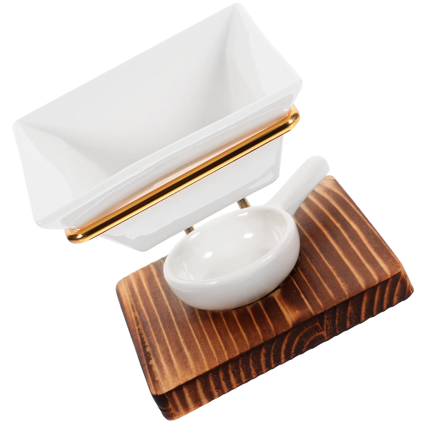 

1 set of Fragrance Oil Burner Ceramic Essential Oil Burner Tealight Holder Scented Wax Burner