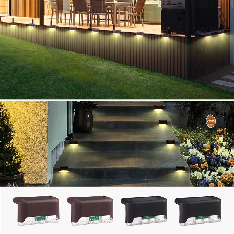 

4/8/16/32 PCS Solar LED Stairs Lights Outdoor Waterproof Powered Deck Lamp Fence Post Lights for Pathway Yard Patio Step Garden