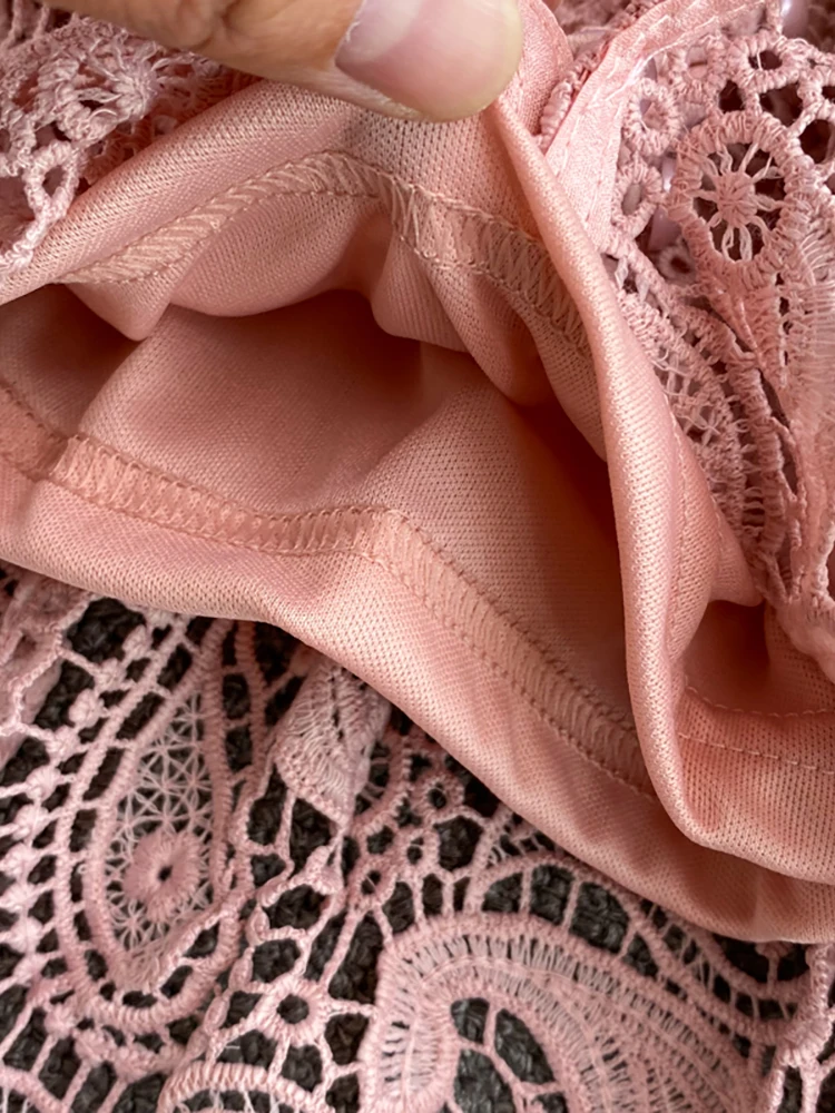 Женская винтажная кружевная блузка элегантная однобортная ажурная с длинным