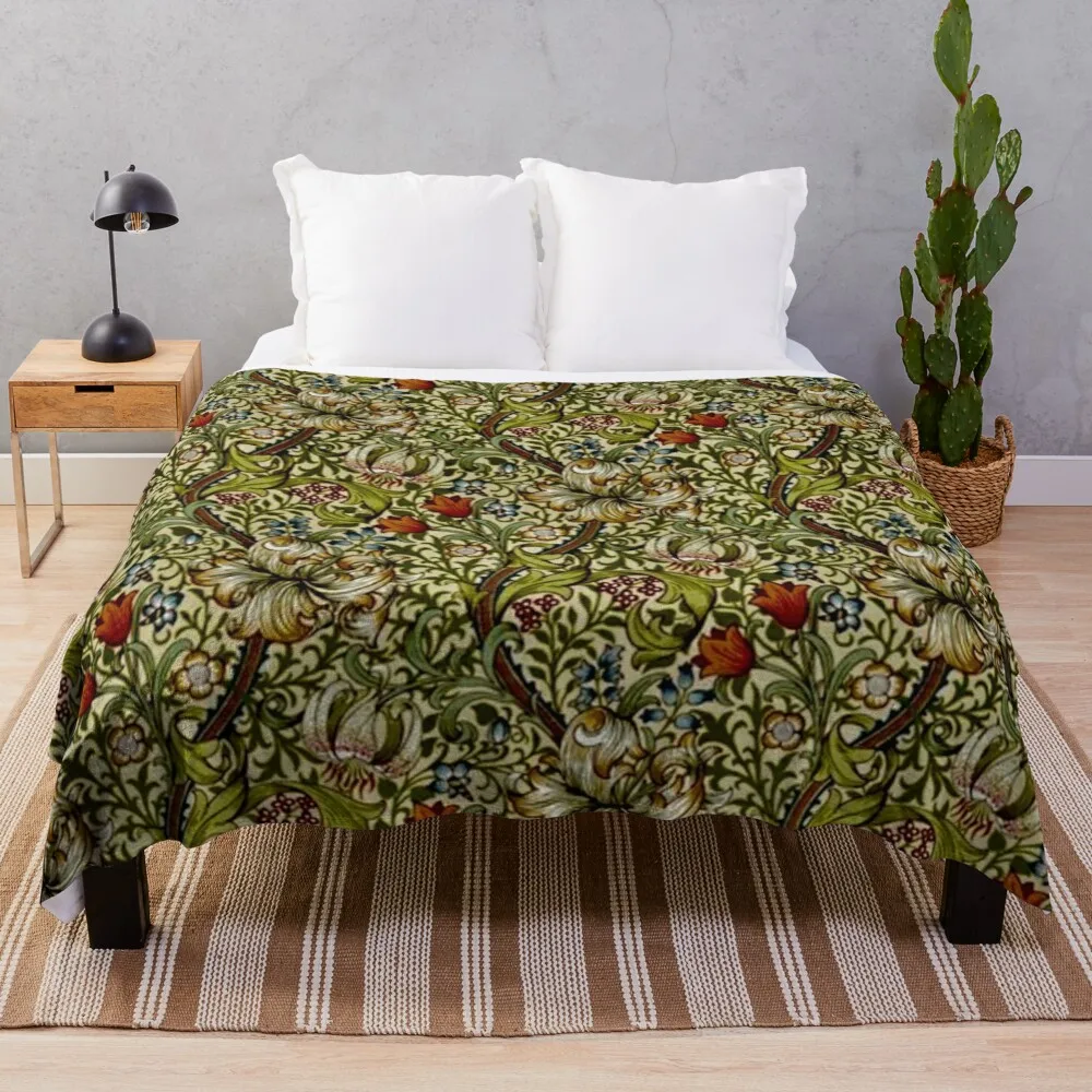 

William Morris Golden Lily Throw Blanket fur throw blanket blanket for baby