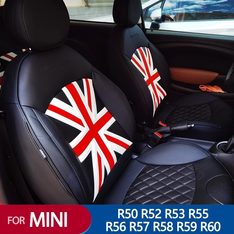 

Black Union Jack Car Seat Cover Cushion For MINI COOPER R50R52R53R55R56R57R58R59R60 Countryman Customized Interior Accessories