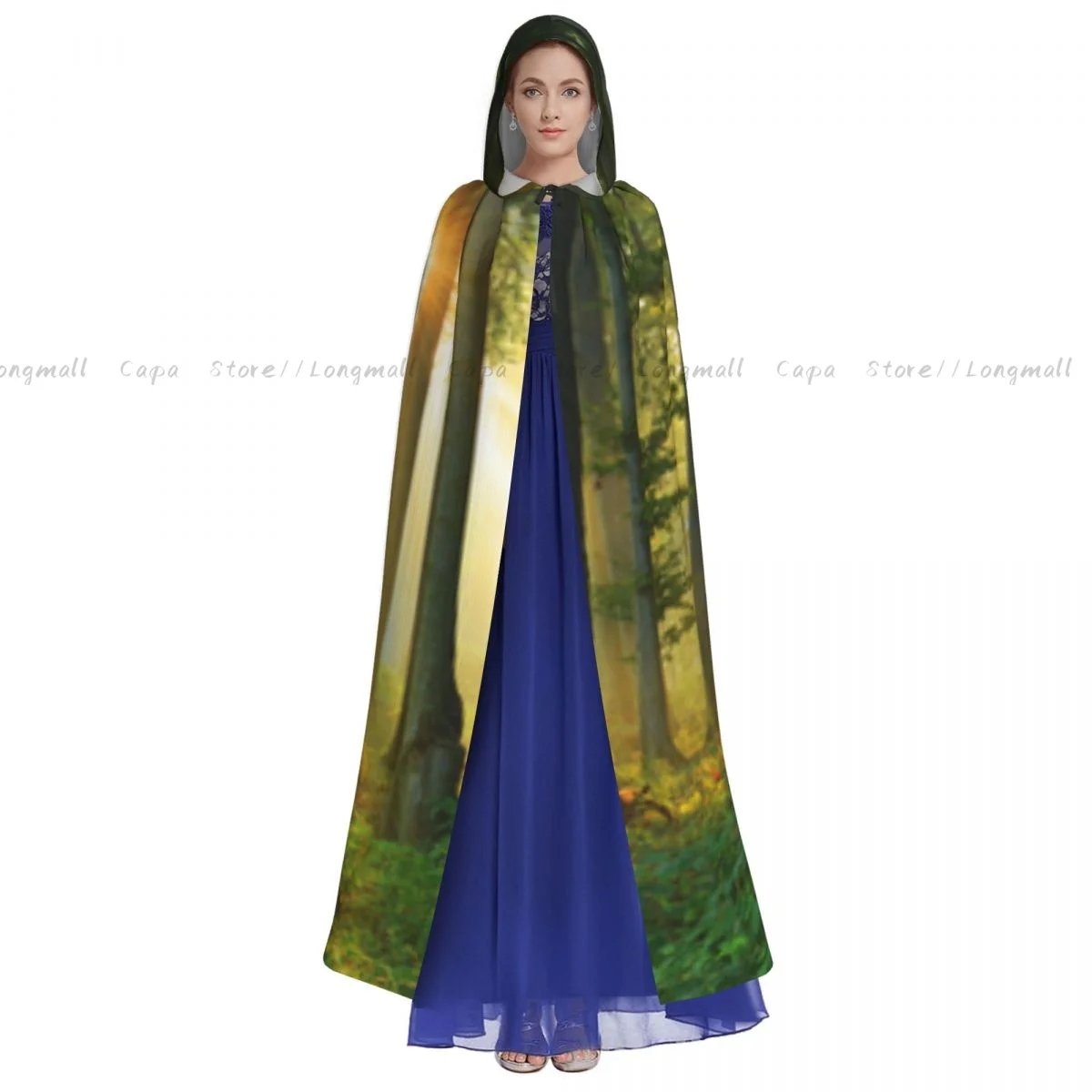 Утро в лесу плащ с капюшоном косплей костюм Хэллоуин для взрослых длинная