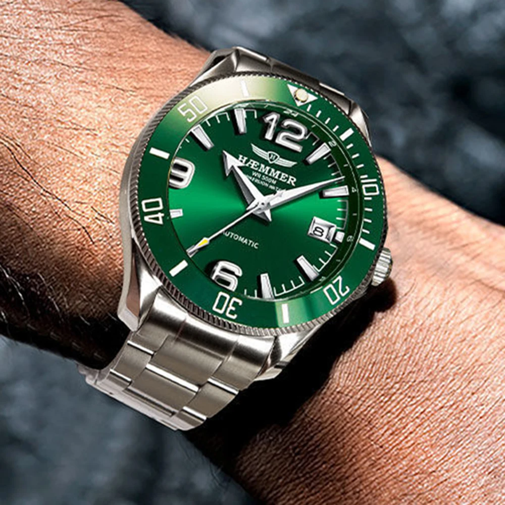 

500M Diver Watches Automatic Mechanical Wristwatches 42mm Top Brand Sports Watch Men Stainless Steel Luminous Clock HAEMMER 2022