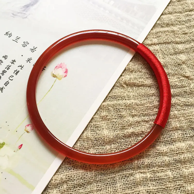 

Red chalcedony agate bracelet fashion extremely fine transfer versatile twine jade bracelet gift girlfriend bracelet