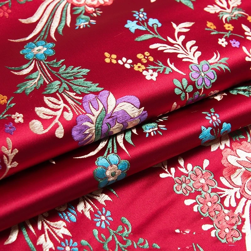 Фото Китайская парчовая ткань шириной 75 см, свадебная ткань для костюма Cheongsam Qipao Tang, наволочки, ручная работа, костюм для выступлений №2