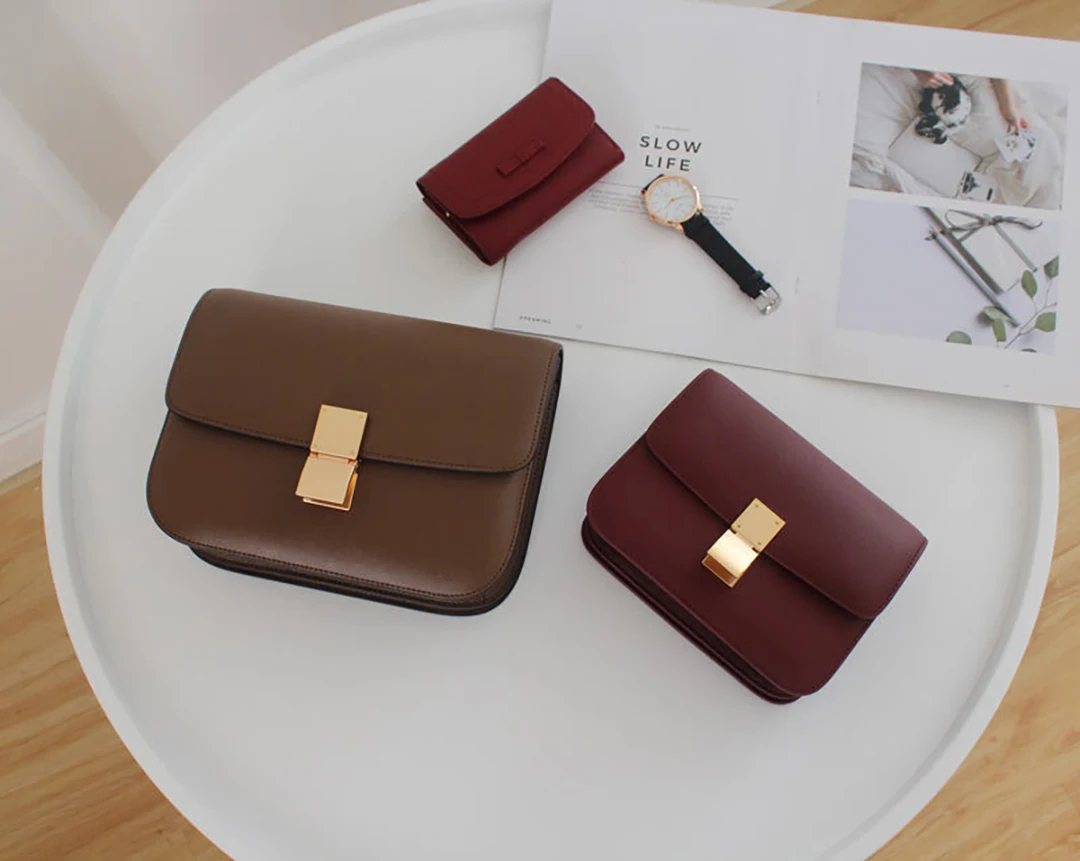 Luxury and trendy high-end texture shoulder bag, tofu bag, fashionable retro leather, versatile diagonal cross small square bag