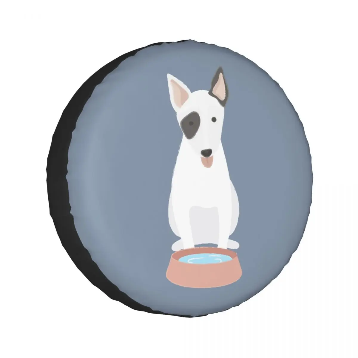

1PC Car Spare Tire Cover Bull Terrier Cute Dog Polyester Auto Wheel Tire Storage Bag Vehicle Tyre Dust-proof Protector
