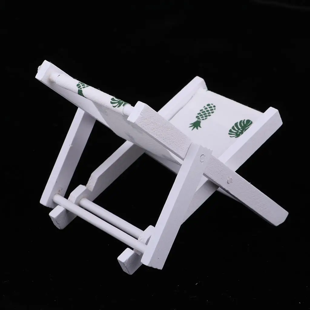 

1/12 Dollhouse Miniature Furniture Wooden Lounge Chair Pineapple Pattern Pretend Play Toys