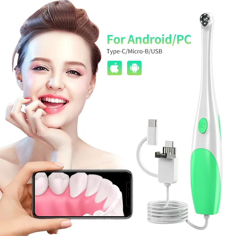 HD 1080P Intraoral Camera Mini 3 In1 Oral Examination Camera IP67 Waterproof Teeth Detecting Endoscope Cameras For Dentist