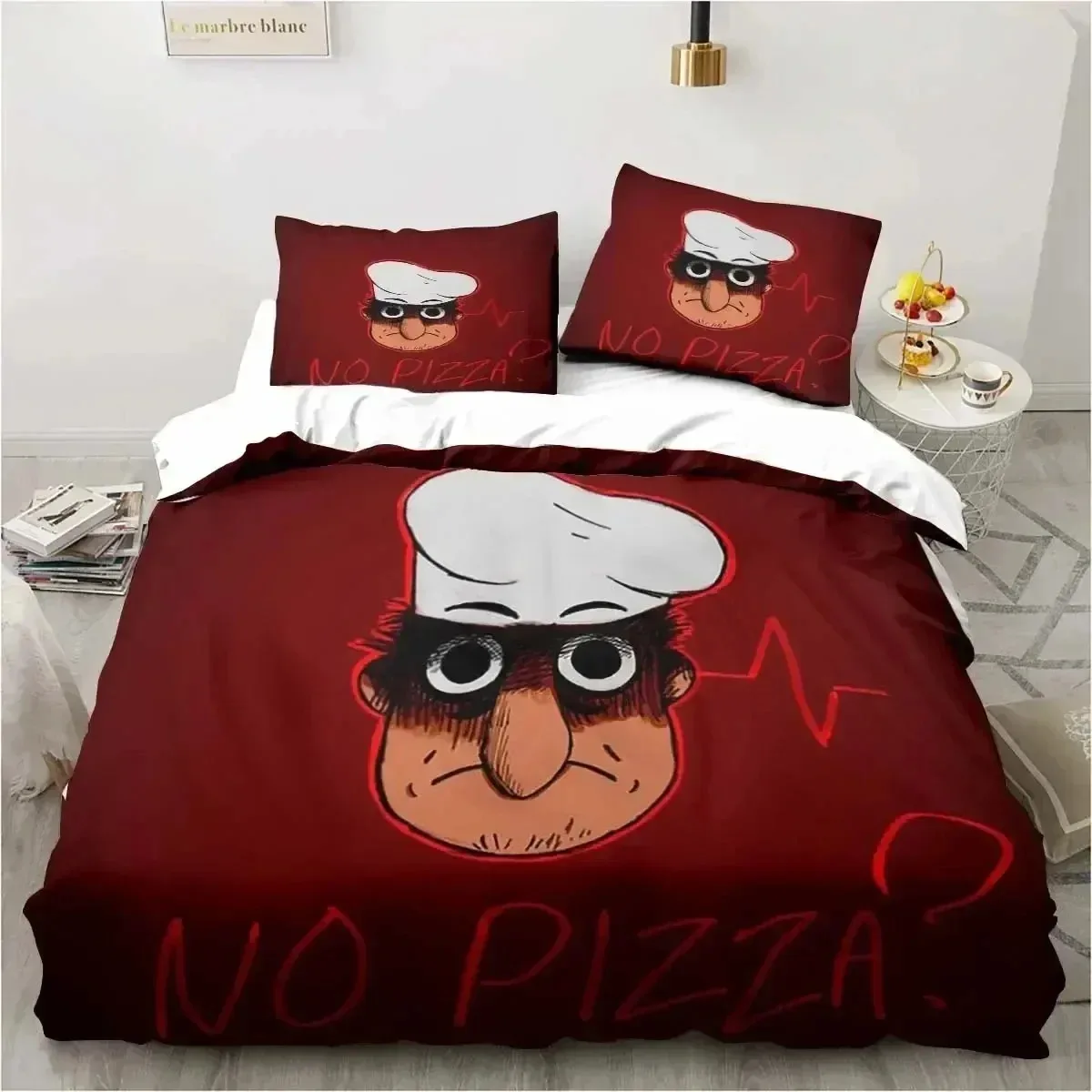 Фото Роскошный новый комплект постельного белья с 3D принтом Pizza Tower в классическом пиксельном стиле, пододеяльник, комплект постельного белья, пододеяльник, наволочка Queen Boys Adult №3
