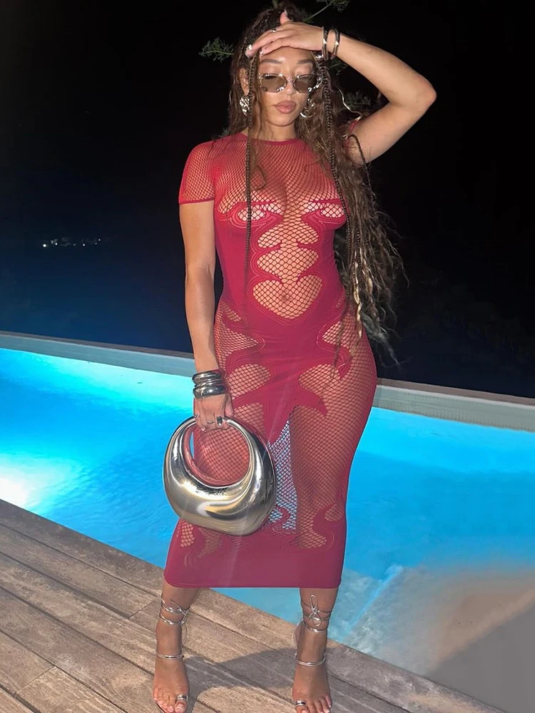 Sifreyr эластичное прозрачное платье из полиэстера