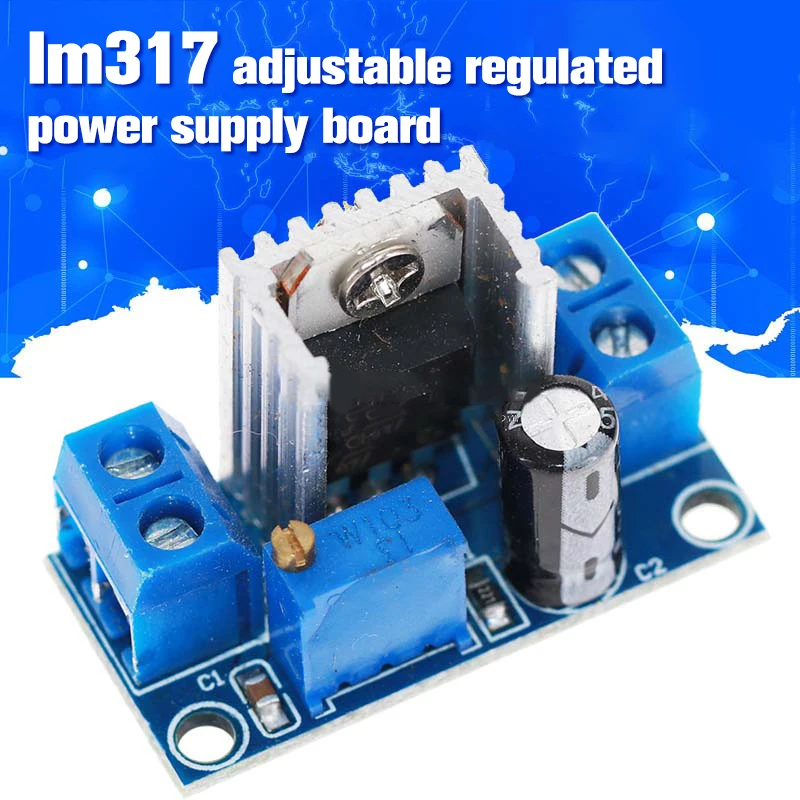 

LM317 Adjustable Voltage Linear Regulator Power Supply LM317 DC-DC 4.2-40V To 1.2-37V Step Down Buck Converter Board Module