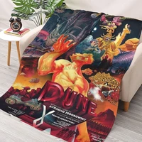 fan art jodorowsky dune throws blankets collage flannel ultra soft warm picnic blanket bedspread on the bed