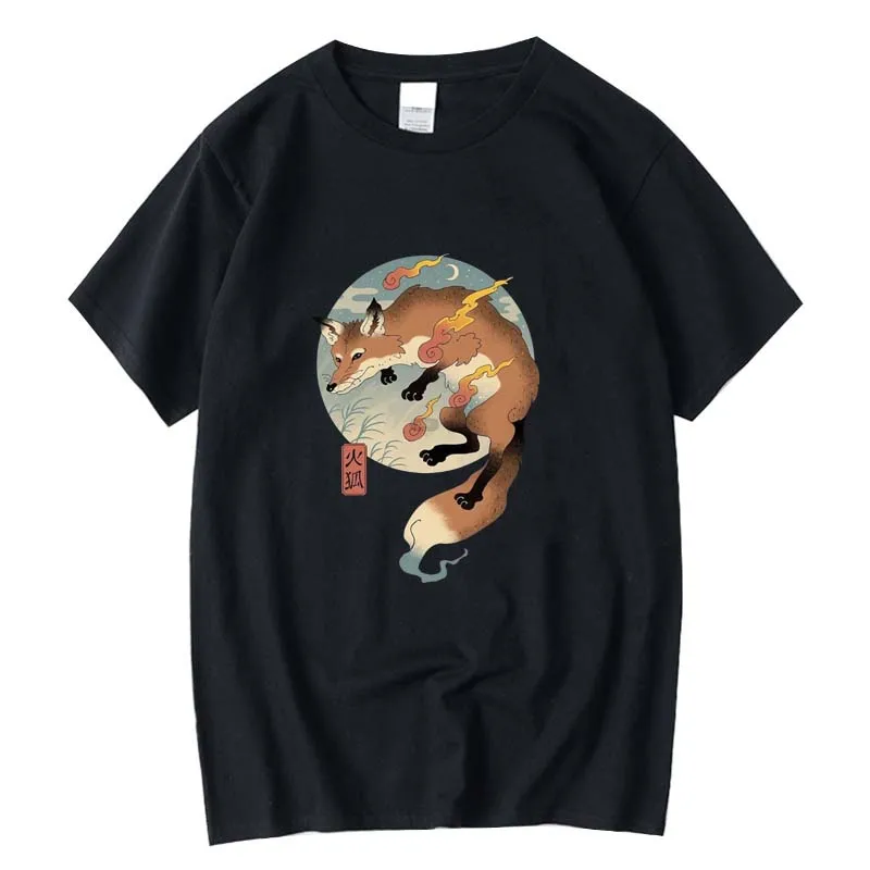 

Men's high quality T-shirts 100% cotton Funny Firefox print Short sleeve loose Casual o-neck men t-shirt tee male tshirts tops