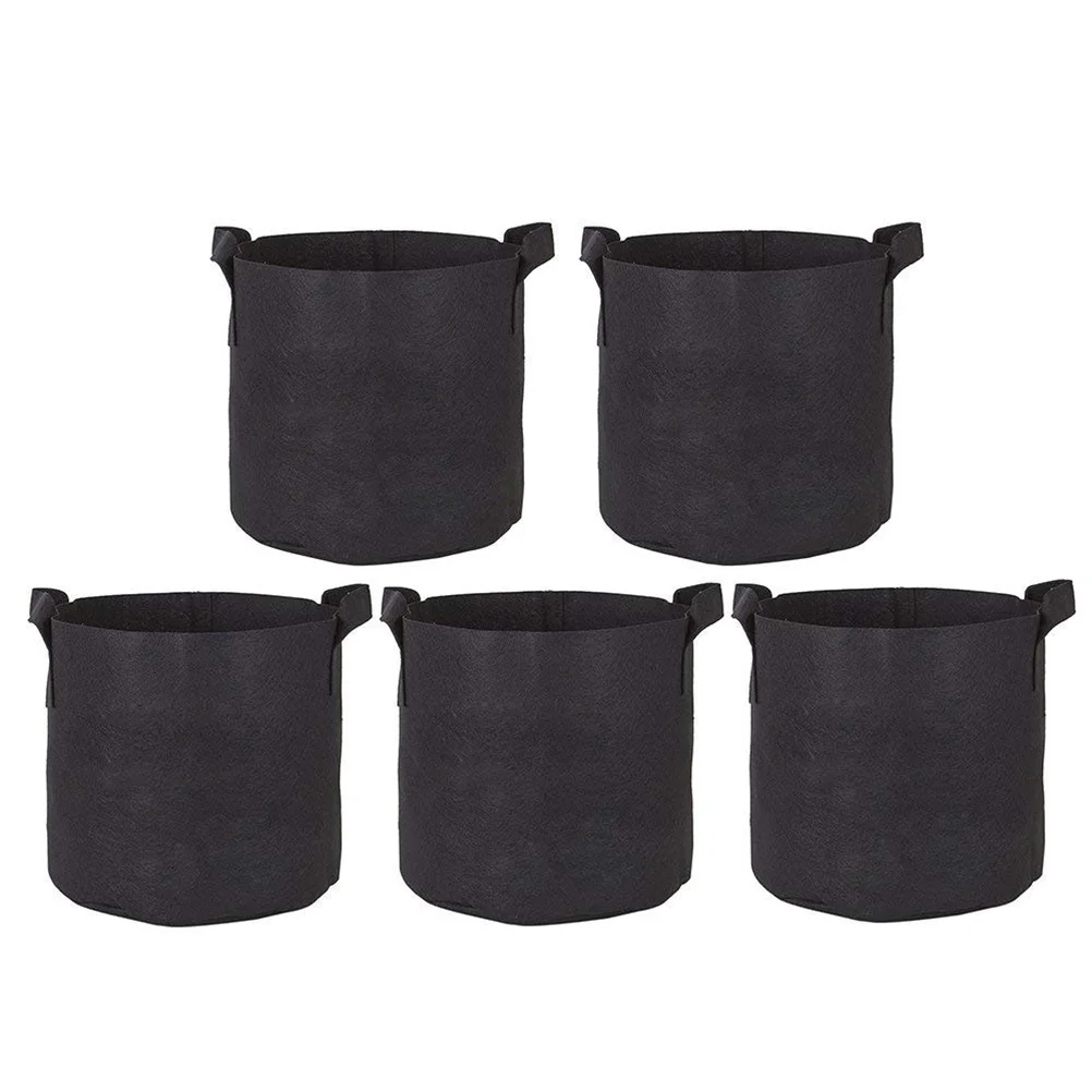 

5 Pcs Planter Pot Aeration Grow Bags Planting Vegetable Pots Plants Container Breathable Absorb Water