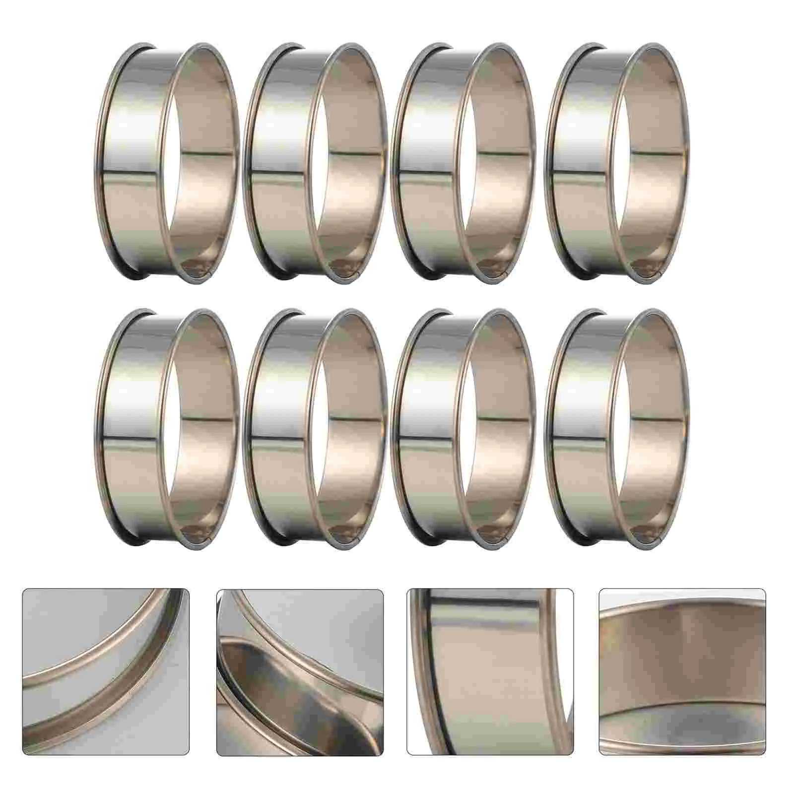 

8 Pcs Mousse Circle Cookie Cutters Stainless Steel Molds Kitchen Tools Ring Metal Cake Child Baking Cookies