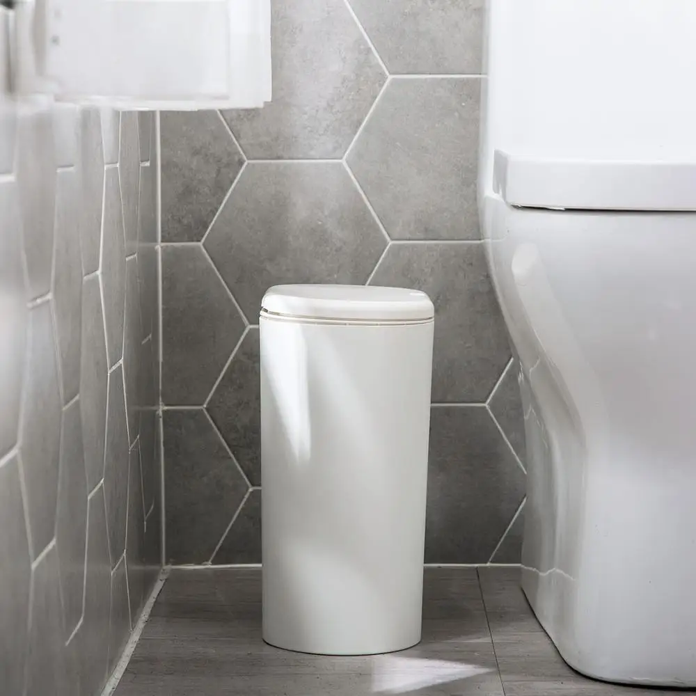 narrow trash can toilet brush set bathroom plastic waste bin dustbin kitchen garbage bucket trash bin household cleaning tools free global shipping