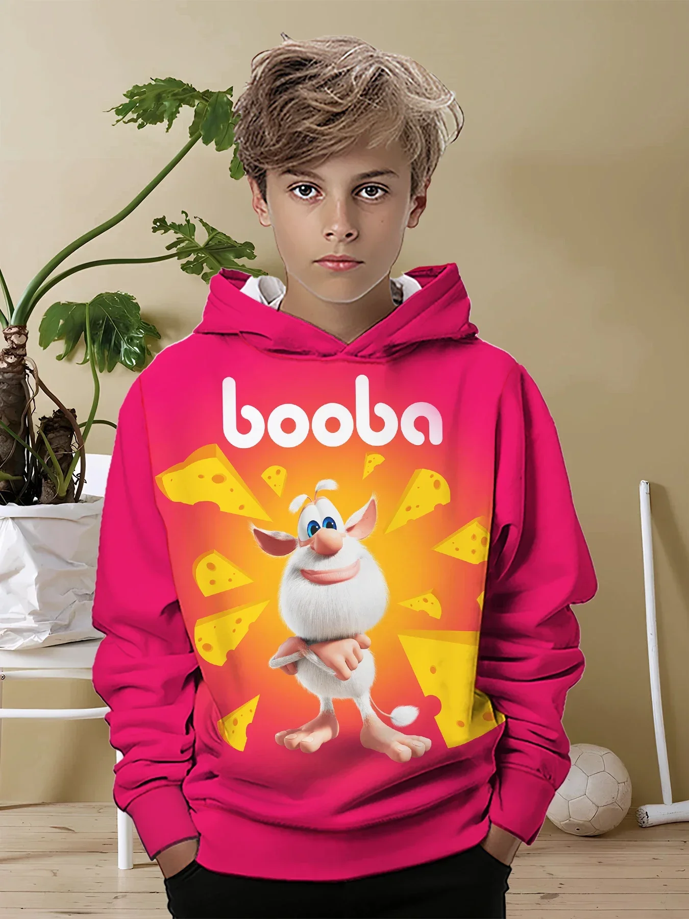 Забавный милый детский повседневный свитшот с 3D принтом B-Booba крутой пуловер топы