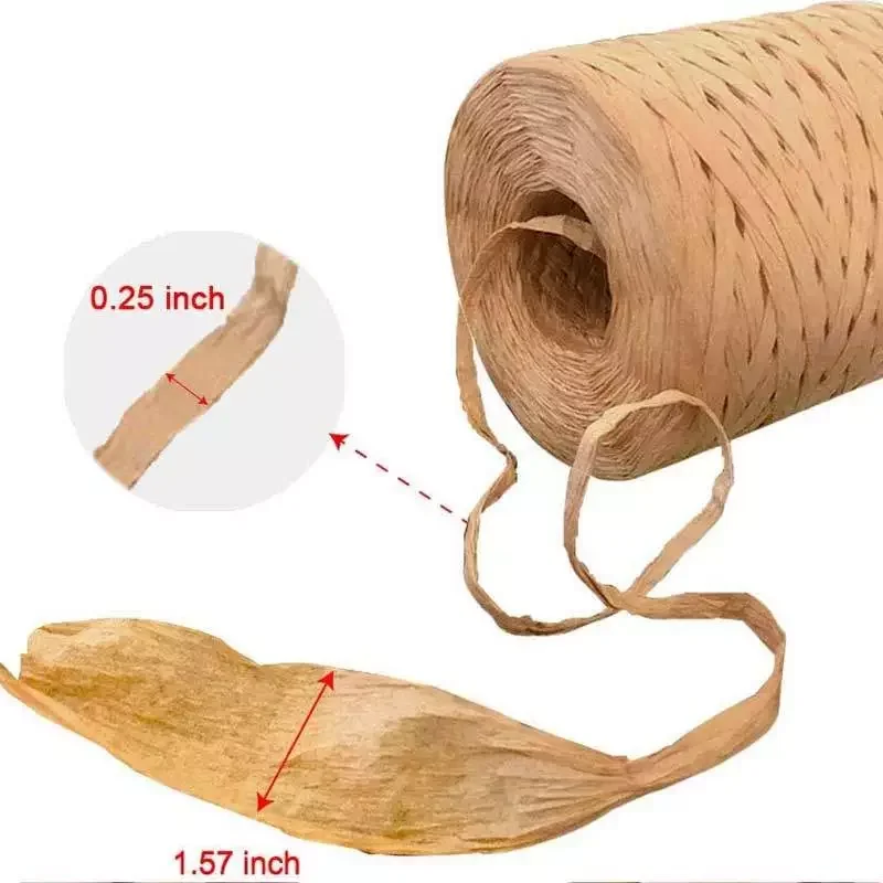 

Paper Ribbon 200 Meters Decoration Wedding Rope Ribbon for Natural Paper Twine Gift Party Easter Packing Craft Wrapping