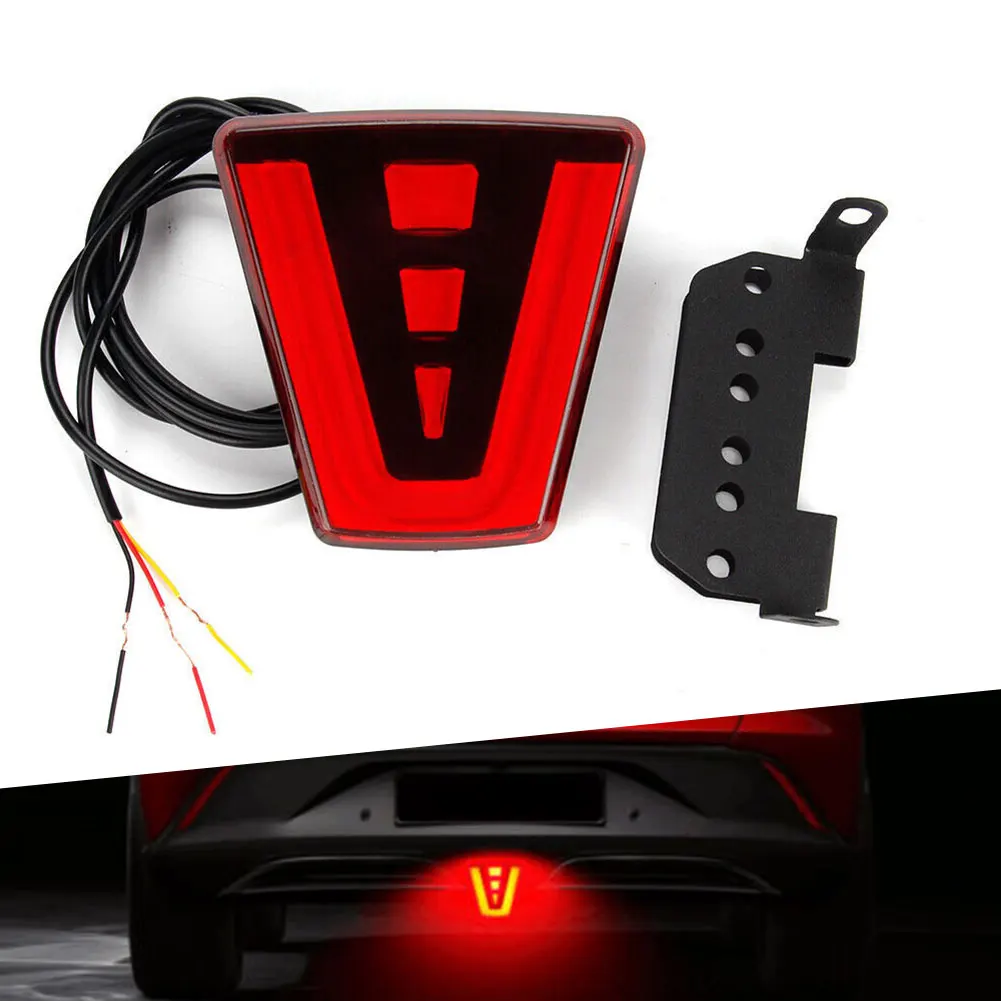 

Universal Red LED F1 Style Rear Tail Brake Light Warning Stop Fog Lamp Taillight Signal Light For Car Pickup Truck SUV Trailer