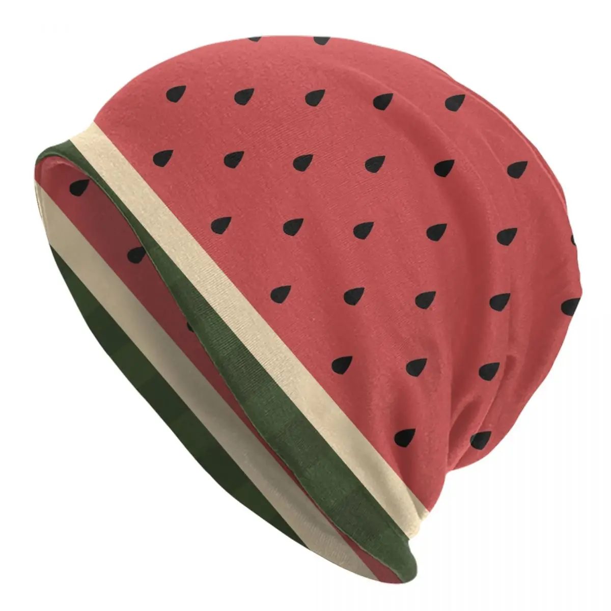 Women Men Beanie Hat Watermelon With Black Seeds Warm Spring Winter Outdoor Hip-hop Beanie Cap