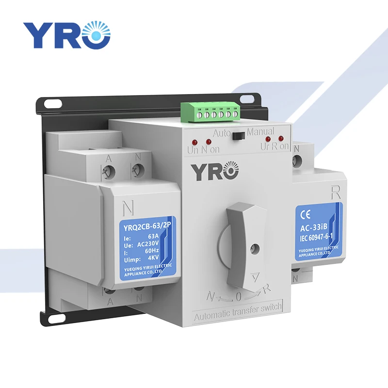 400 В переменного тока 63 А 2P однофазный автоматический переключатель ATS двойной