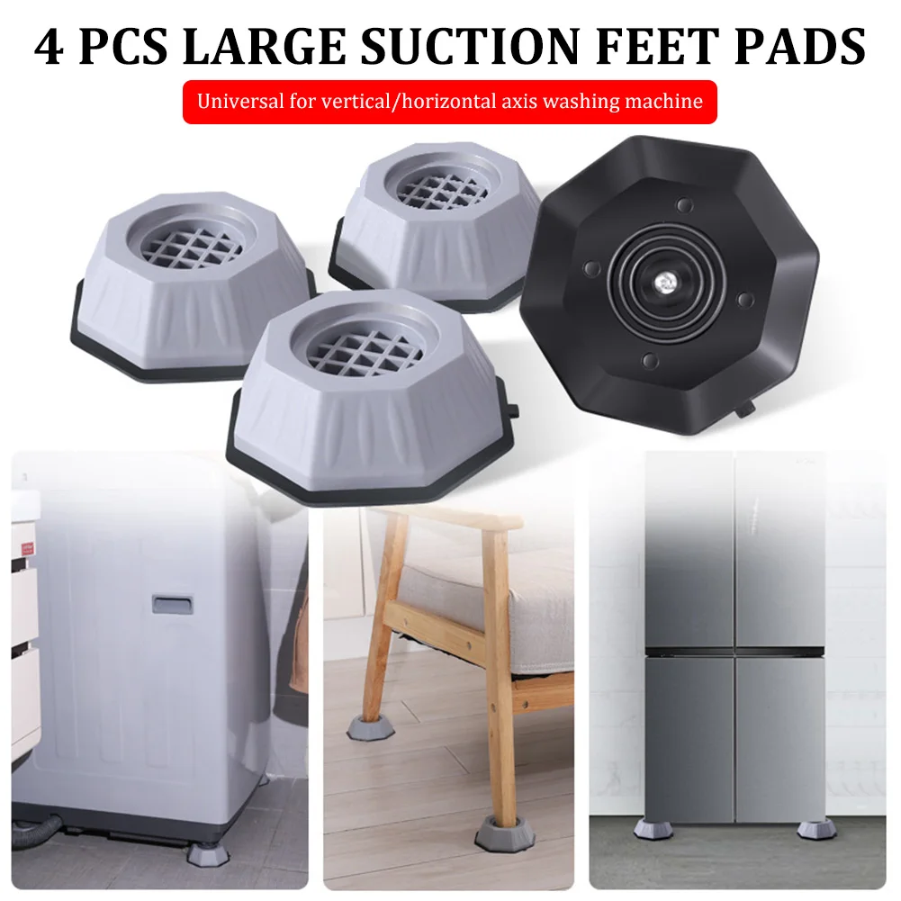 

4Pcs Anti Vibration Feet Pads Rubber Legs Slipstop Silent Raiser Mat For Washing Machine Support Dampers Stand Accessories 4cm