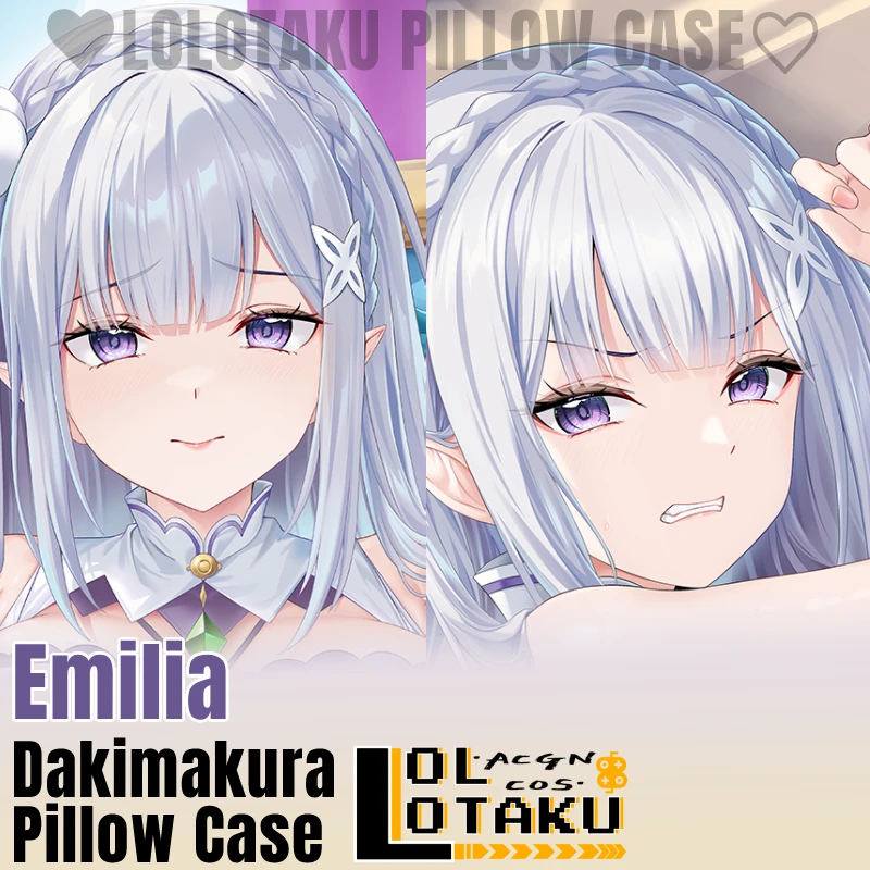 Emilia Dakimakura Re Zero Anime Pillow Case Hugging Full Body Cushion Cover Sexy Home Bedding Decor Pillowcase Otaku Gift