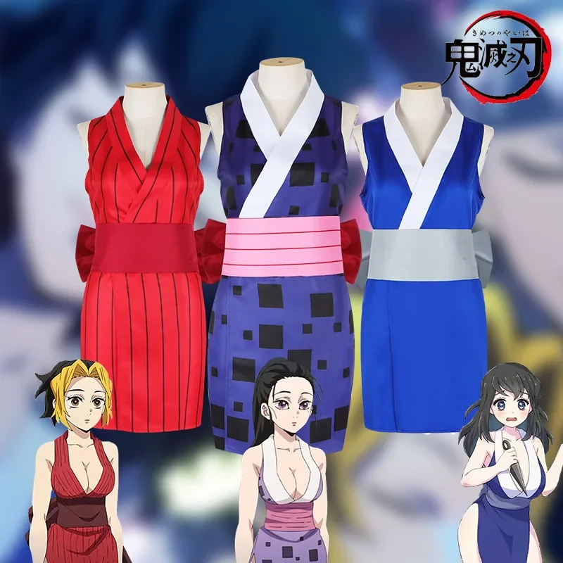 Аниме Suma Hinatsuru Makio Косплей Kostuum Uzui Tengen Vrouw Униформа на Хэллоуин Карнавал Jurk