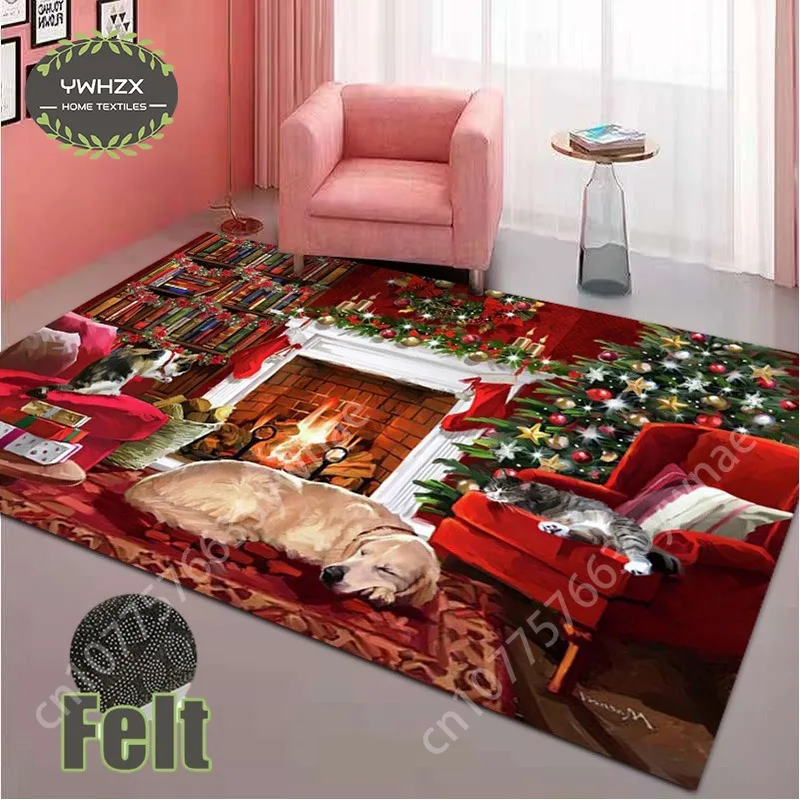 

Christmas Santa Carpet Snowman for Living Room Decor Mats Table Large Area Bedroom Bedside Foot Pad Christmas Decoration Rug