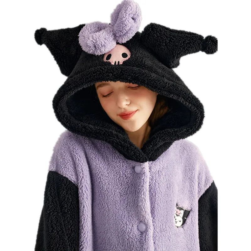 

sanrio kuromi My Melody Nightdress Home Clothes Short-Sleeved Pajamas Large Size Sanrio Student Nightdress Send Storagebag