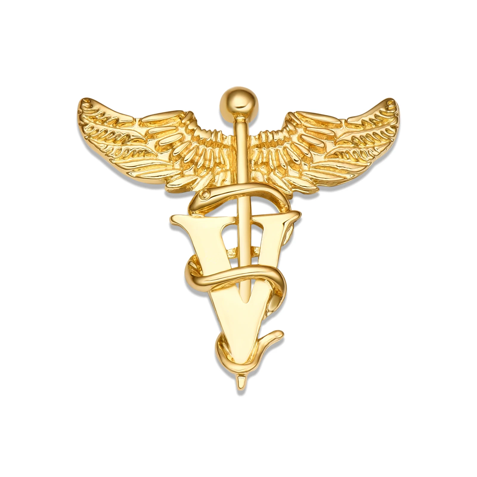 

Medical Caduceus Veterinary Brooch Pins Snake Stick Wings Lapel Backpack Badge Pin Jewelry Gift for Doctors Nurses