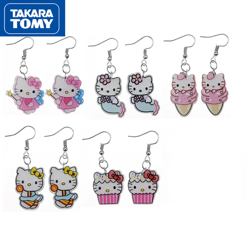 TAKARA TOMY Girls Hello Kitty 925 Серебряный гипоаллергенный светильник вый светлый ушной